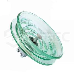 Isolateur en verre tremp&eacute; de type suspension &agrave; disque &agrave; double hangar